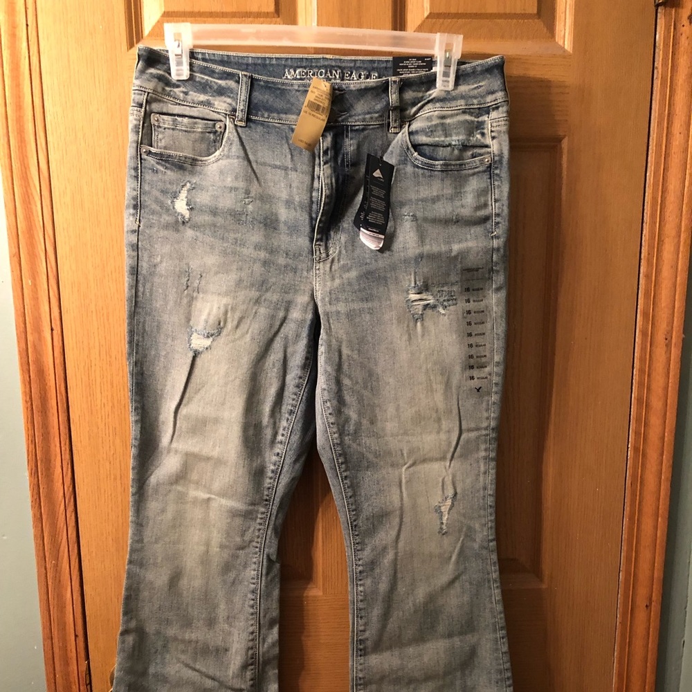 AEO artist flare hi-rise jeans